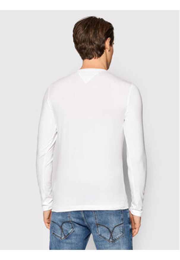 TOMMY HILFIGER - Tommy Hilfiger Longsleeve MW0MW10804 Biały Slim Fit. Kolor: biały. Materiał: bawełna. Długość rękawa: długi rękaw