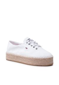 TOMMY HILFIGER - Tommy Hilfiger Espadryle Essential Flatform Espadrille EN0EN01434 Biały. Kolor: biały #1