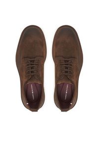 TOMMY HILFIGER - Tommy Hilfiger Półbuty Cleated Derby FM0FM05770 Brązowy. Kolor: brązowy. Materiał: zamsz, skóra #4