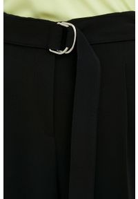 BOSS spodnie damskie kolor czarny proste high waist. Okazja: na co dzień. Stan: podwyższony. Kolor: czarny. Styl: casual #2