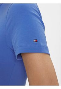 TOMMY HILFIGER - Tommy Hilfiger Polo Slim Mini Corp Logo Polo Ss WW0WW41032 Granatowy Slim Fit. Typ kołnierza: polo. Kolor: niebieski. Materiał: bawełna #5