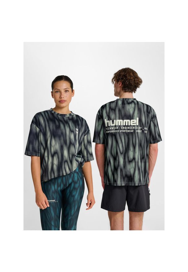 Koszulka Hummel Hiit AOP Loose. Kolor: szary. Sport: fitness, piłka nożna