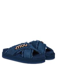 Mou Klapki Criss-cross MU.SW451004K Niebieski. Kolor: niebieski. Materiał: materiał