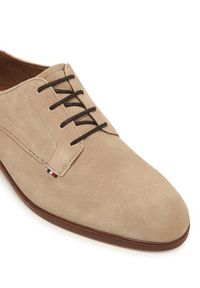 TOMMY HILFIGER - Tommy Hilfiger Półbuty Dress FM0FM05776 Beżowy. Kolor: beżowy. Materiał: zamsz, skóra #5