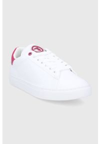 Trussardi Jeans - Trussardi buty kolor biały. Nosek buta: okrągły. Zapięcie: sznurówki. Kolor: biały. Materiał: guma #4