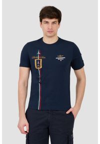 Aeronautica Militare - AERONAUTICA MILITARE Granatowy t-shirt Frecce Tricolori Short Sleeve. Kolor: niebieski