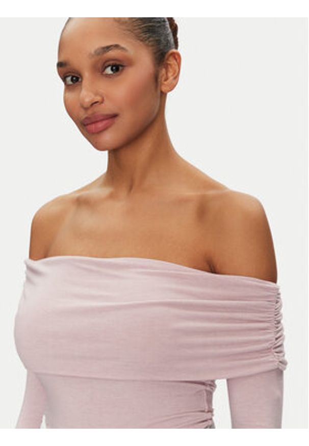 only - ONLY Bluzka Glamour 15339759 Różowy Slim Fit. Kolor: różowy. Materiał: wiskoza. Styl: glamour