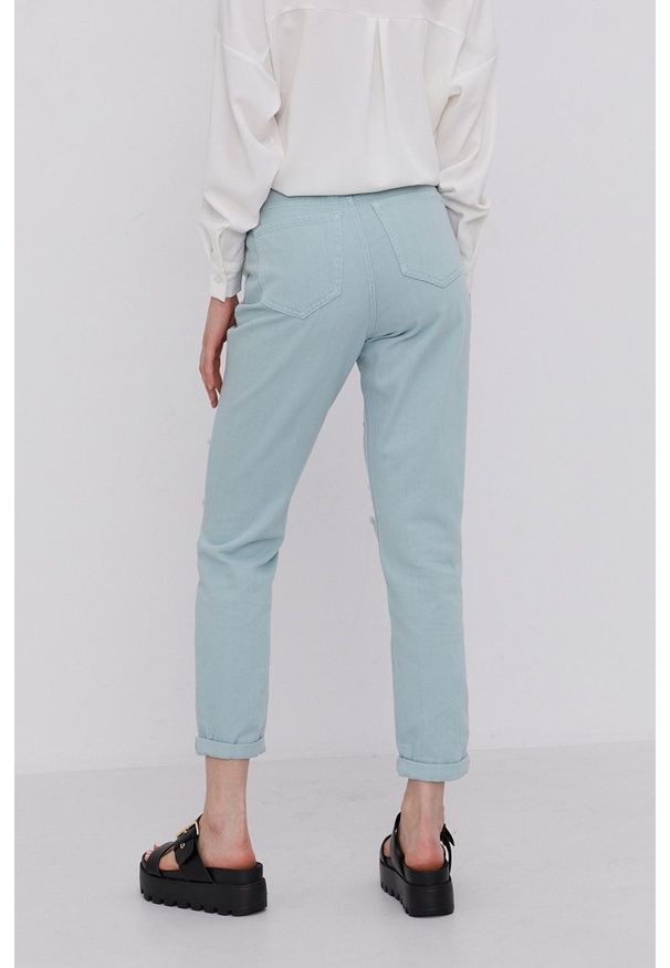 Answear Lab Jeansy damskie kolor zielony high waist. Stan: podwyższony. Kolor: turkusowy. Styl: wakacyjny