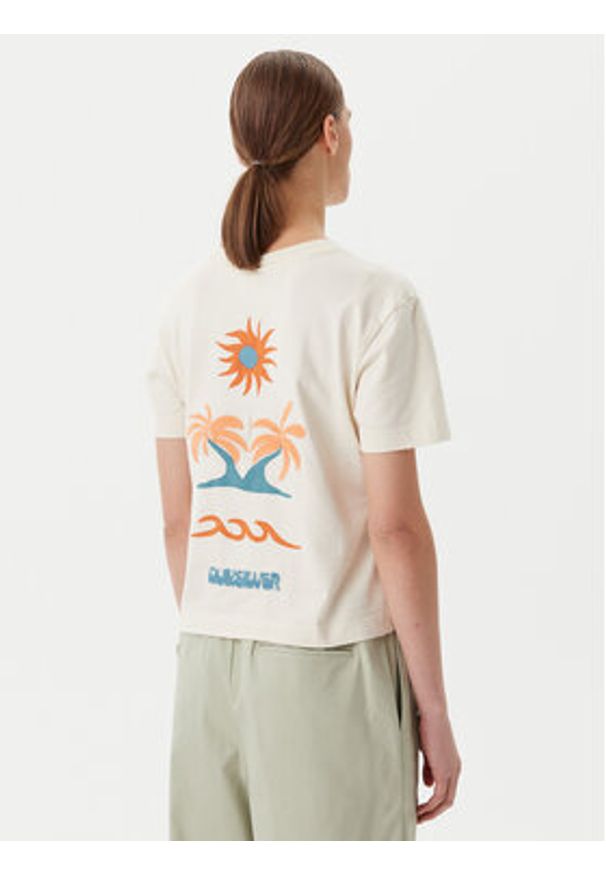 Quiksilver T-Shirt EQWZT03181 Beżowy Relaxed Fit. Kolor: beżowy. Materiał: bawełna