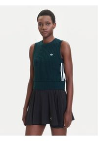 Adidas - adidas Top adicolor JW4993 Zielony Regular Fit. Kolor: zielony. Materiał: bawełna