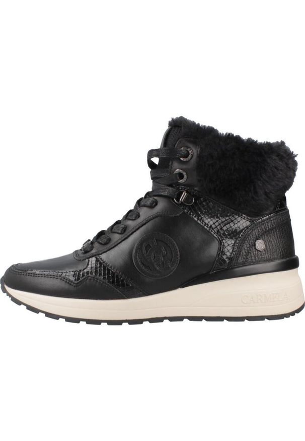 Carmela - Buty CARMELA 162654C Czarny. Kolor: czarny. Materiał: tkanina, skóra. Styl: sportowy