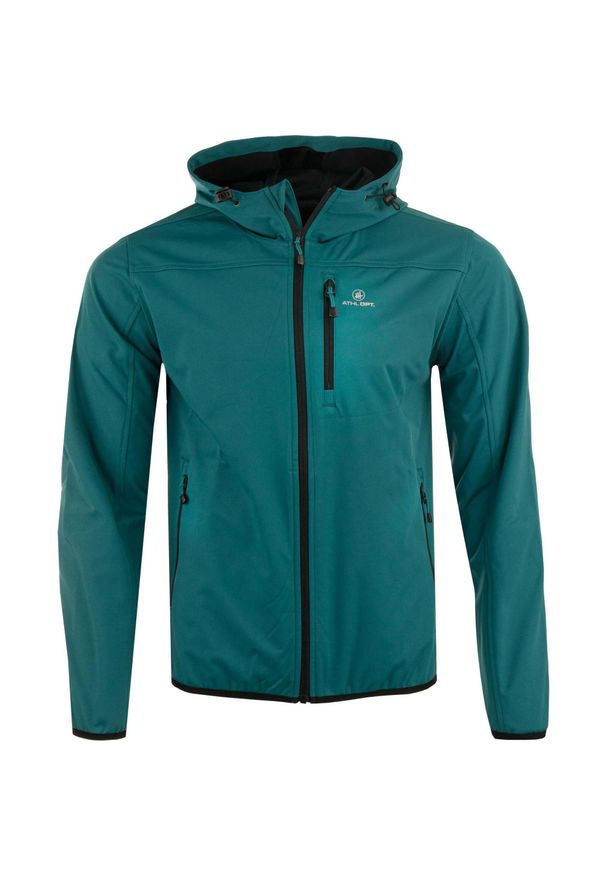 ZOOPLEMENTS - Kurtka softshell męska Athl. DPT Agar, teal, S. Kolor: niebieski. Materiał: softshell. Sport: turystyka piesza
