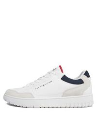 TOMMY HILFIGER - Tommy Hilfiger Sneakersy Th Basket Core Lth Mix Ess FM0FM05058 Biały. Kolor: biały. Materiał: skóra