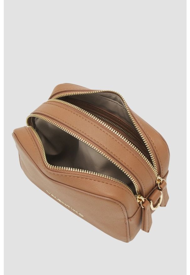 Valentino by Mario Valentino - VALENTINO Brązowa damska torebka Zero Re. Kolor: brązowy. Wzór: paski. Materiał: skórzane