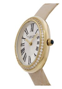 U.S. Polo Assn. Zegarek Ophelia USP8506YG Beżowy. Kolor: beżowy. Materiał: skóra #4