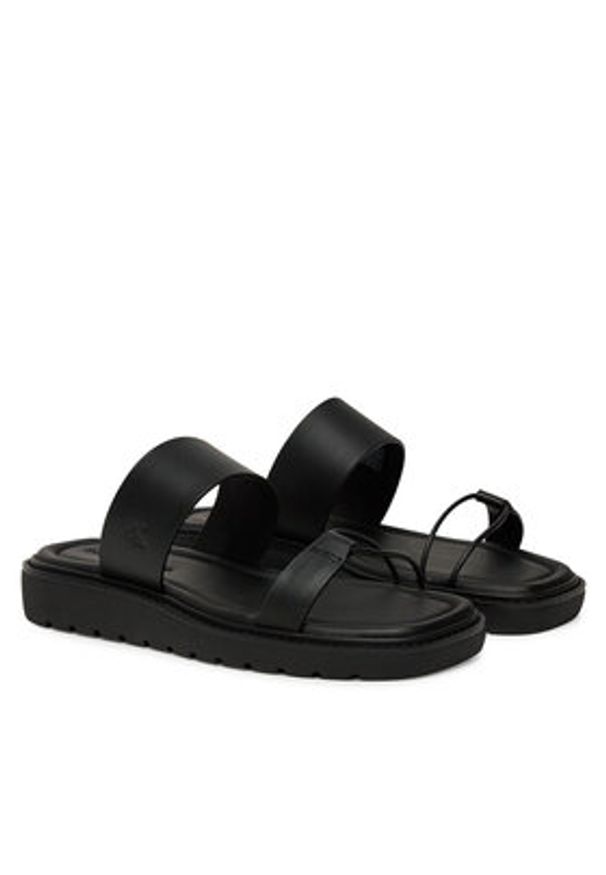 Calvin Klein Jeans Klapki Rope Sandal Soft Lth Mg YW0YW01864 Czarny. Kolor: czarny. Materiał: skóra