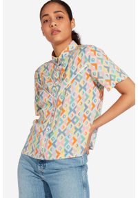 Wrangler - WRANGLER AZTEK SHIRT DAMSKA KOSZULA Z KRÓTKIM RĘKAWEM TANGERINE W5N2TIXUJ 112130263. Długość rękawa: krótki rękaw. Długość: krótkie #1