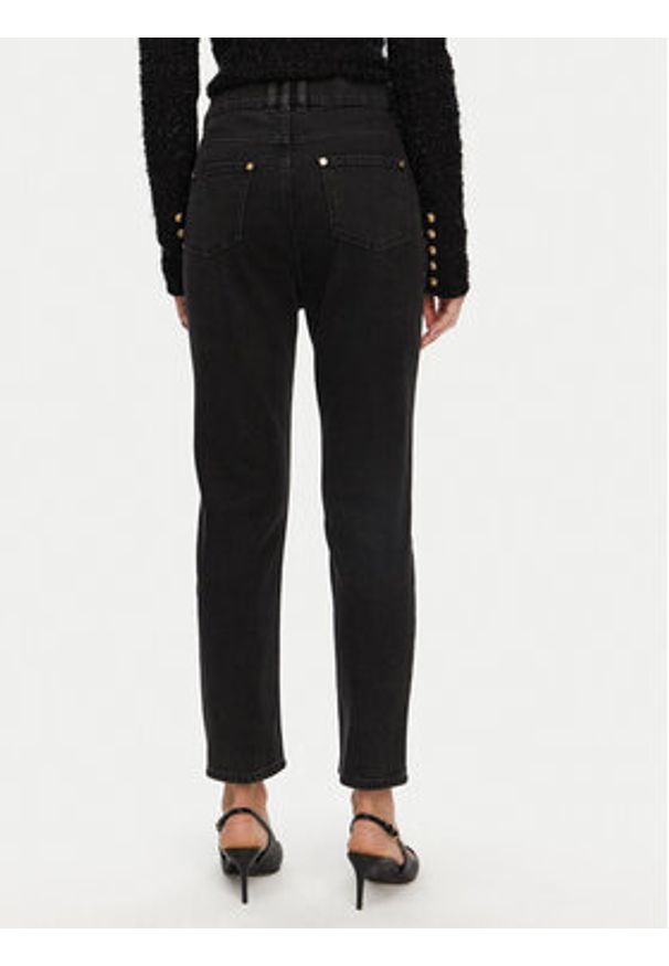 Balmain Jeansy DF1MG007DB67 Czarny Slim Fit. Kolor: czarny