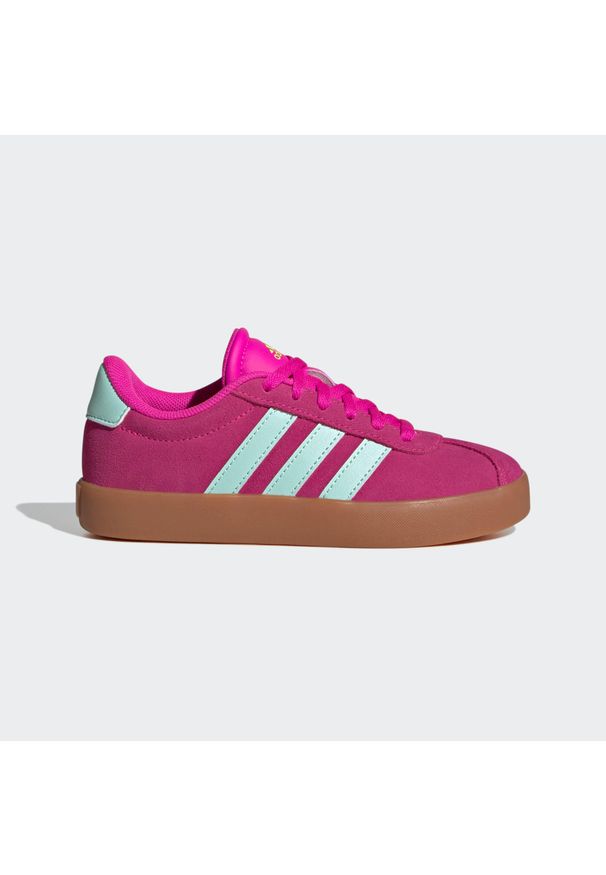 Adidas - Buty VL Court 3.0 Kids. Kolor: pomarańczowy, niebieski, wielokolorowy, żółty. Materiał: zamsz, materiał. Sport: turystyka piesza