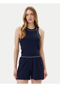 Lacoste Piżama 4F8400 Granatowy Regular Fit. Kolor: niebieski. Materiał: bawełna