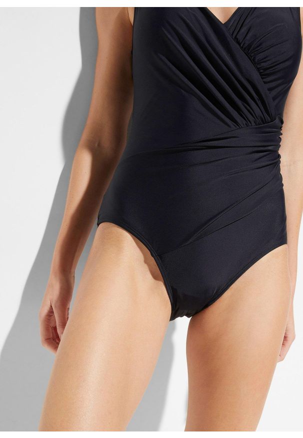 bonprix - Kostium kąpielowy shape, średni stopień modelowania sylwetki. Kolor: czarny. Materiał: materiał