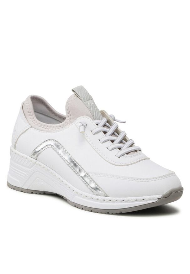 Rieker Sneakersy N4351-80 Biały. Kolor: biały. Materiał: skóra