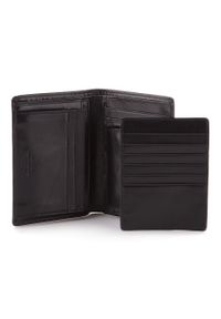 Wittchen - Męski portfel skórzany z osobnym panelem czarny. Kolor: czarny. Materiał: skóra #5