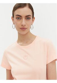 Pinko - PINKO T-Shirt Bussolotto 100355 Różowy Regular Fit. Kolor: różowy. Materiał: bawełna