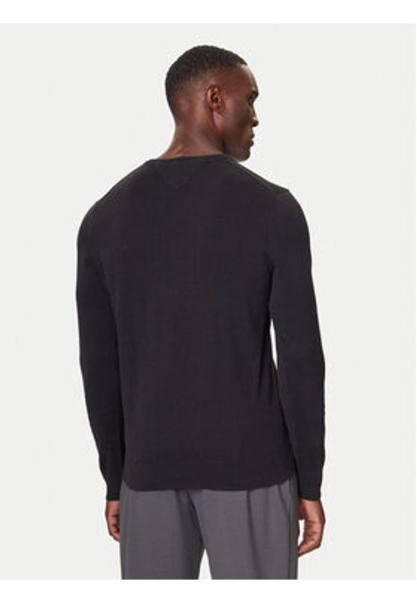 TOMMY HILFIGER - Tommy Hilfiger Sweter MW0MW42249 Czarny Regular Fit. Kolor: czarny. Materiał: bawełna