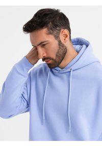 Ombre Clothing - Dresowa bluza unisex z kapturem i kieszeniami – lawendowa V9 OU-SNBC-0105 - XL/XXL. Okazja: na co dzień. Typ kołnierza: kaptur. Kolor: fioletowy. Materiał: dresówka. Wzór: aplikacja. Styl: casual