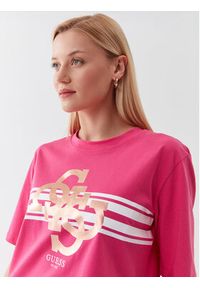 Guess T-Shirt V3YI11 I3Z14 Różowy Regular Fit. Kolor: różowy. Materiał: bawełna #5