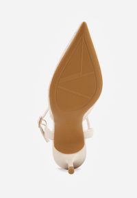 Renee - Beżowe Eleganckie Szpilki VICES z Koronkowym Noskiem i Paskiem Wokół Kostki Figesa. Okazja: na wesele, na ślub cywilny. Zapięcie: pasek. Kolor: beżowy. Materiał: koronka. Obcas: na szpilce. Styl: elegancki #7