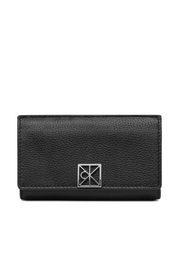 Calvin Klein Portfel Emblem Hw Pebble Snap Cardholder LV04F1127G Czarny. Kolor: czarny. Materiał: skóra