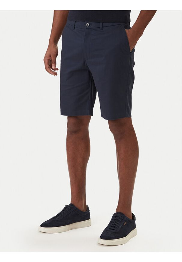 Calvin Klein Szorty materiałowe LV04LF622G Granatowy Slim Fit. Kolor: niebieski. Materiał: bawełna