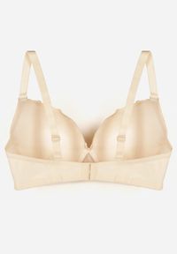 Renee - Beżowy Biustonosz Ozdobiony Koronką i Kokardką Aqiany. Kolor: beżowy. Materiał: koronka. Wzór: koronka, aplikacja #2