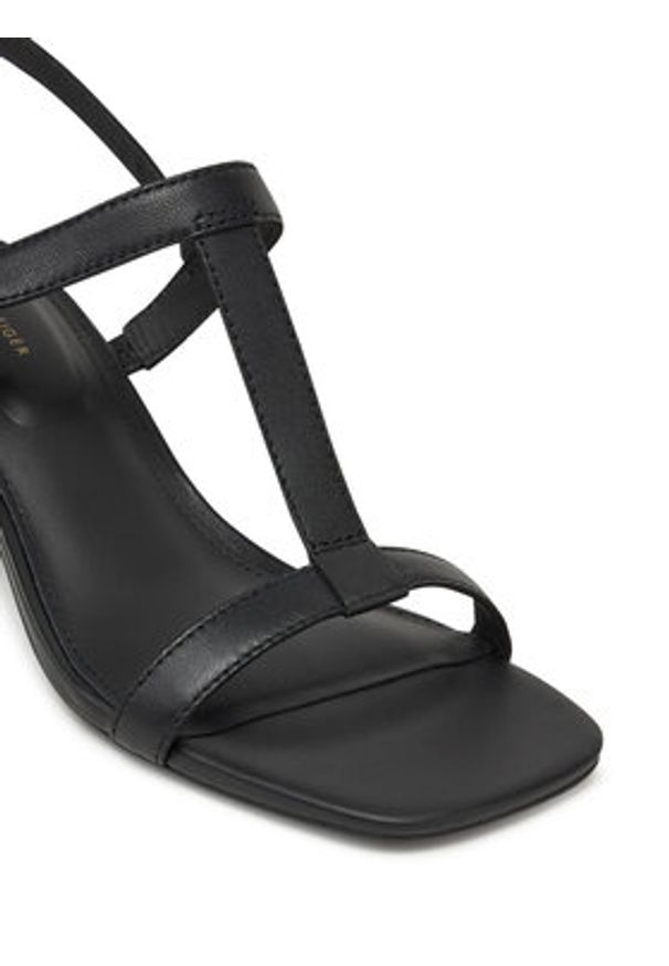 TOMMY HILFIGER - Tommy Hilfiger Sandały Leather Block Heel Sandal FW0FW08532 Czarny. Kolor: czarny. Materiał: skóra