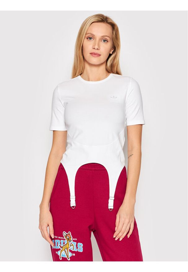 Adidas - adidas T-Shirt Always Original HF2015 Biały Tight Fit. Kolor: biały. Materiał: bawełna