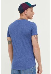 Tommy Jeans t-shirt męski kolor niebieski melanżowy. Kolor: niebieski. Materiał: bawełna, dzianina. Wzór: melanż. Styl: klasyczny #3