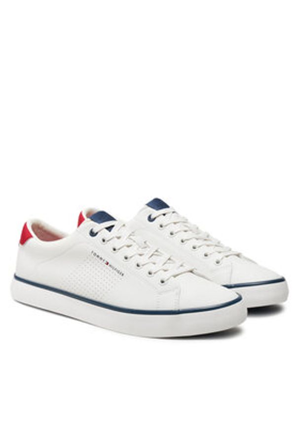 TOMMY HILFIGER - Tommy Hilfiger Sneakersy Th Hi Vulc Low Core Seasonal FM0FM05110 Écru. Materiał: materiał