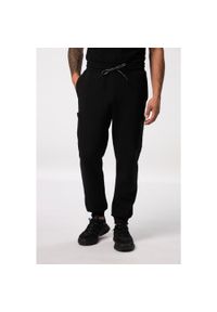 JAY-PI - Męskie Bojówki dresowe fitness nowoczesny krój elastyczny pas. Kolekcja: plus size. Kolor: czarny. Materiał: bawełna, elastan, poliester, materiał. Sport: fitness