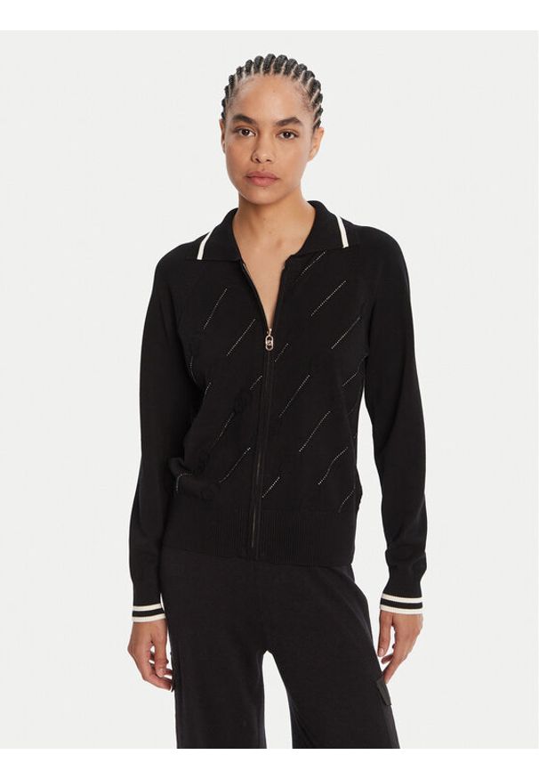 Liu Jo Sport Kardigan TF5032 MS63L Czarny Regular Fit. Kolor: czarny. Materiał: syntetyk. Styl: sportowy