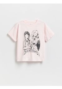 Reserved - T-shirt Wednesday - pastelowy róż. Kolor: różowy. Materiał: bawełna #1