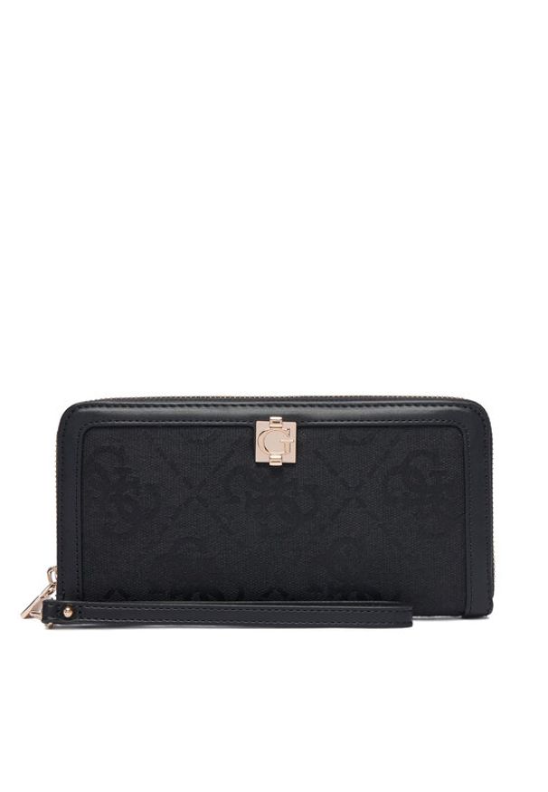 Guess Portfel Audrey Logo Slg SWJG97 55146 Czarny. Kolor: czarny. Materiał: materiał