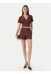 Patrizia Pepe Szorty materiałowe 2P1751/A9B9-B887 Brązowy ciemny Regular Fit. Kolor: brązowy. Materiał: bawełna #4