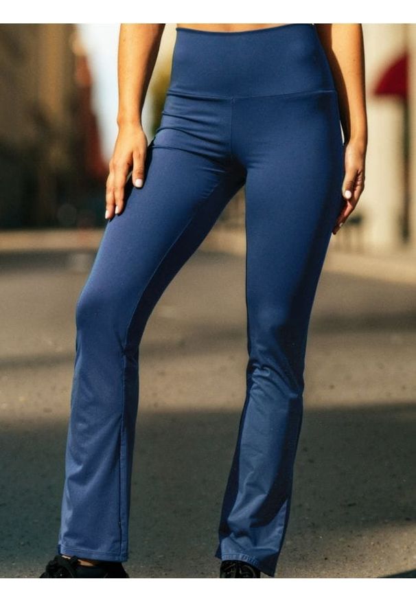 Sinsay - Legginsy flare GYM HARD - granatowy. Kolor: niebieski