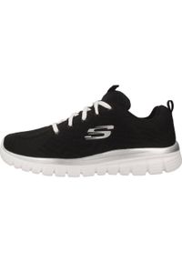 skechers - Buty do chodzenia damskie Skechers Gracefulget Connect. Kolor: czarny. Materiał: tkanina. Sport: turystyka piesza