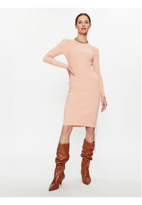 DeeZee Sukienka dzianinowa Isabella 14883 Różowy Slim Fit. Kolor: różowy. Materiał: syntetyk, dzianina