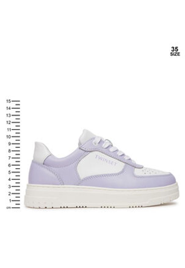 TwinSet - TWINSET Sneakersy 251GCJ01E Fioletowy. Kolor: fioletowy. Materiał: skóra
