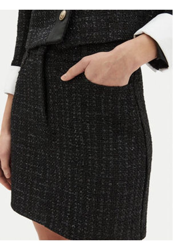 Motivi Spódnica mini 1155Q000957N Czarny Regular Fit. Kolor: czarny. Materiał: bawełna, syntetyk