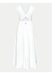 Deha Sukienka letnia D02227 Biały Regular Fit. Kolor: biały. Materiał: bawełna. Sezon: lato